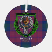Byres Scottish Clan Tartan & Crest Glas Ornament (Achterkant)