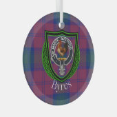 Byres Scottish Clan Tartan & Crest Glas Ornament (Voorkant Rechts)
