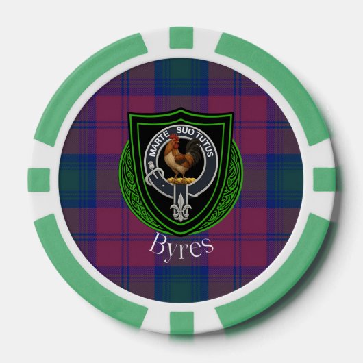 Byres Scottish Clan Tartan & Crest Poker Chips (Voorkant)