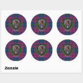 Byres Scottish Clan Tartan & Crest Ronde Sticker (Vel)