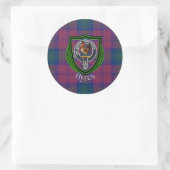 Byres Scottish Clan Tartan & Crest Ronde Sticker (Tas)