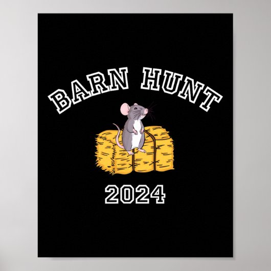 Byrn Hunt Lover - RN Hunt 2024 met Schattigee rat Poster (Voorkant)
