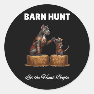 Byrn Hunt Lover - Schattigee krijgerrat en rietcor Ronde Sticker