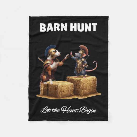 Byrn Hunt Lover - Schattigee krijgerrat en staffor Fleece Deken (Voorkant)