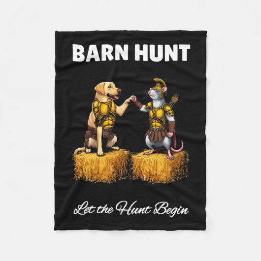 Byrn Hunt Lover - Schattigee krijgerrat en Yellow  Fleece Deken (Voorkant)