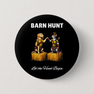 Byrn Hunt Lover - Schattigee krijgerrat en Yellow  Ronde Button 5,7 Cm