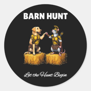 Byrn Hunt Lover - Schattigee krijgerrat en Yellow  Ronde Sticker