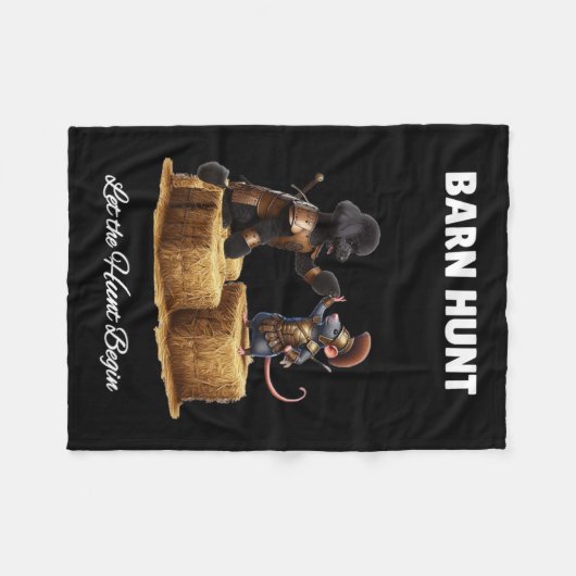 Byrn Hunt Lover - Schattigee krijgerrat en zwarte  Fleece Deken (Voorkant (Horizontaal))