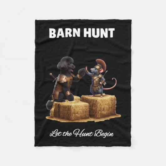 Byrn Hunt Lover - Schattigee krijgerrat en zwarte  Fleece Deken (Voorkant)