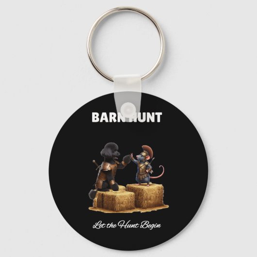 Byrn Hunt Lover - Schattigee krijgerrat en zwarte  Sleutelhanger (Voorkant)