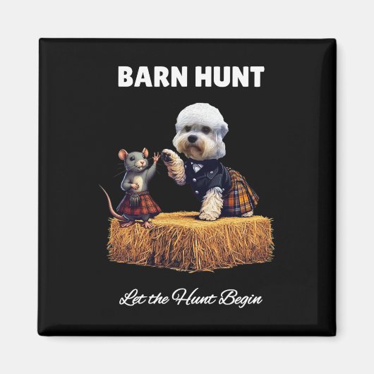 Byrn Hunt Lover - Schattigee Rat en Dandie Dinmont Magneet (Voorkant)