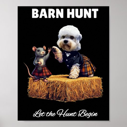 Byrn Hunt Lover - Schattigee Rat en Dandie Dinmont Poster (Voorkant)