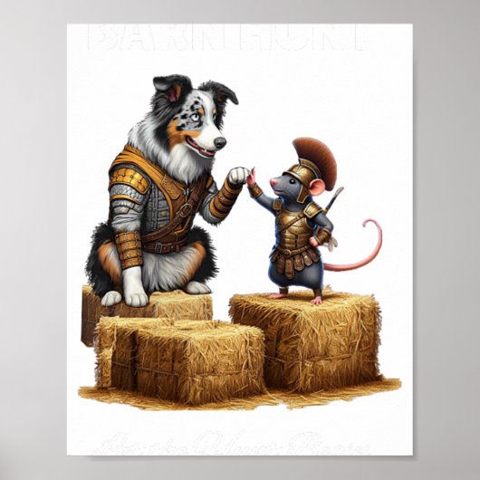 Byrn Hunt Lover - Warrior Rat Blue Merle Tri Borde Poster (Voorkant)