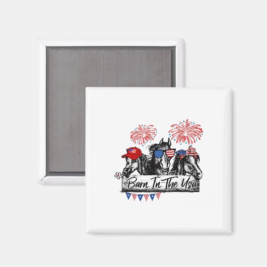 BYRN in de Verenigde Staten Paarden Grappig Paard  Magneet (Voorkant / Achterkant)