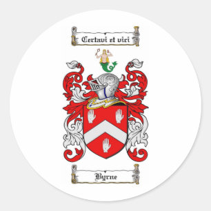 BYRNE FAMILIE CREST - BYRNE - WAPENKAT RONDE STICKER