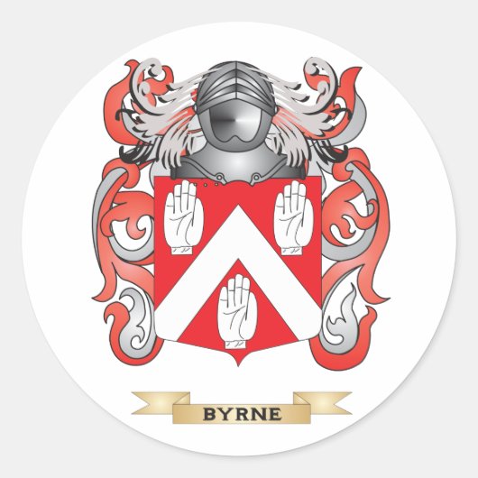 Byrne Wapen (Familie Crest) Ronde Sticker (Voorkant)