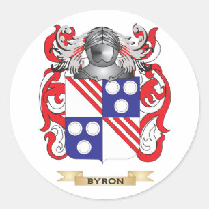 Byron-(Ayton) Wapen (Family Crest) Ronde Sticker