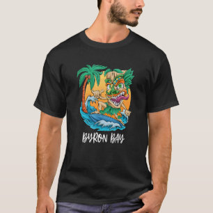Byron Bay Australia Palm Tree Surfing Beach Vacati T-shirt