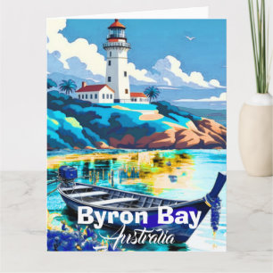 Byron Bay Australië Ansichtkaart Reis Kunst, Austr Kaart