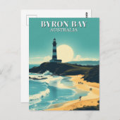 Byron Bay Australië  Beach Lighthouse Briefkaart (Voorkant / Achterkant)