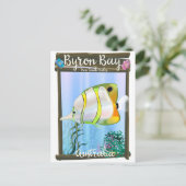 Byron Bay Australië reisposter. Briefkaart (Staand voorkant)