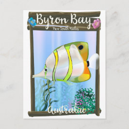 Byron Bay Australië reisposter. Briefkaart
