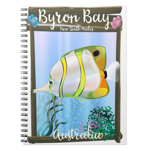 Byron Bay Australië reisposter. Notitieboek (Voorkant)