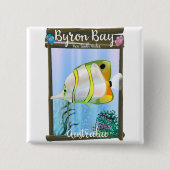 Byron Bay Australië reisposter. Vierkante Button 5,1 Cm (Voorkant)