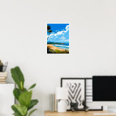 Byron Bay Australië Reizen Illustratie Poster (Thuiskantoor)