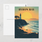 Byron Bay Australië Retro Travel Lighthouse Briefkaart (Voorkant / Achterkant)