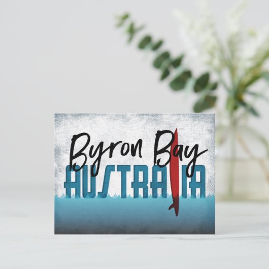 Byron Bay Briefkaart Australië Surfboard (Staand voorkant)