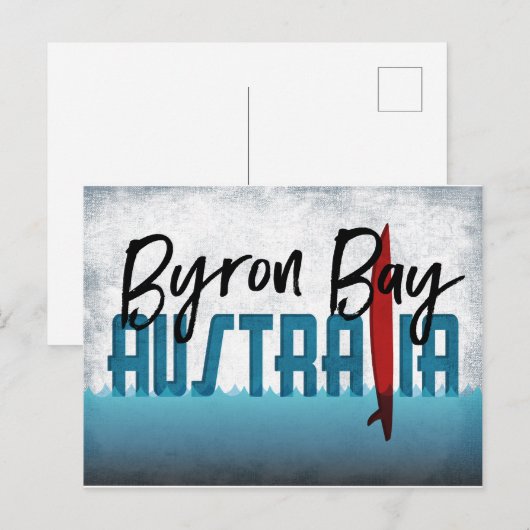 Byron Bay Briefkaart Australië Surfboard (Voorkant / Achterkant)