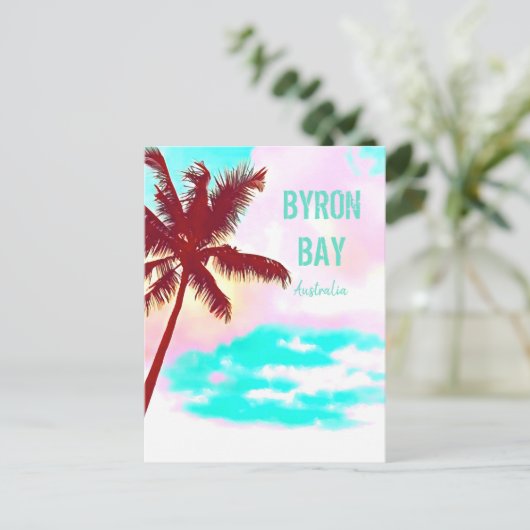 Byron bay Hippie palmboom Australië Briefkaart (Staand voorkant)