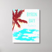 Byron Bay hipster palm Australië reisdruk Canvas Afdruk (Voorkant)