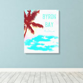 Byron Bay hipster palm Australië reisdruk Canvas Afdruk (Insitu (Houten vloer))