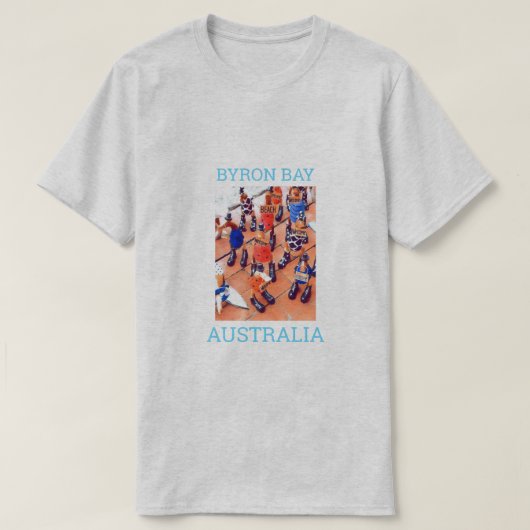 Byron Bay schattige kustplaats Australië reizen T-shirt (Design voorkant)