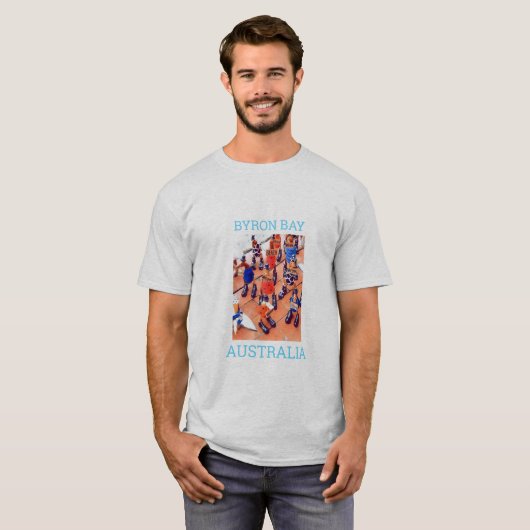Byron Bay schattige kustplaats Australië reizen T-shirt (Voorkant volledig)