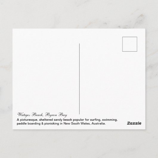 Byron Bay Wategos Beach Surf Briefkaart (Achterkant)