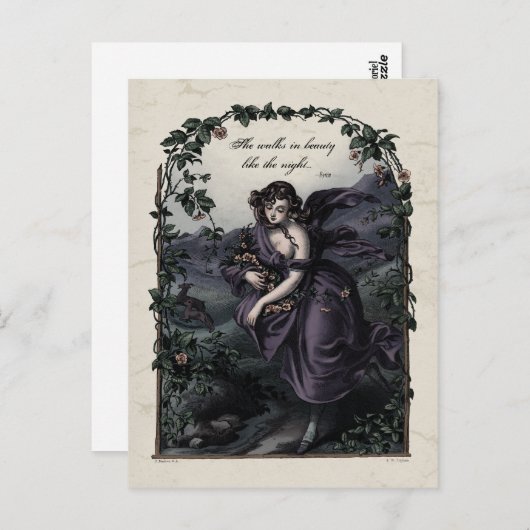 Byron "Ze loopt in het Victoriaans Briefkaart van (Voorkant / Achterkant)