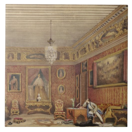 Byron's Room in Palazzo Mocenigo, Venetië (m/v op Tegeltje (Voorkant)