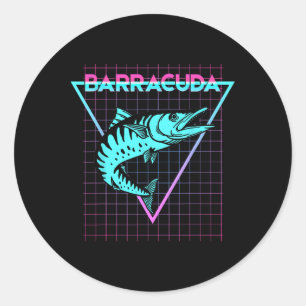 Byrracuda Vis Vissen Esthetisch Retro Byrracuda Ronde Sticker