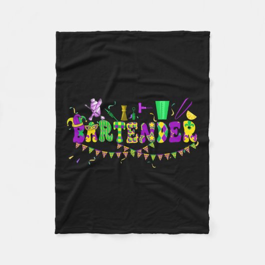 Byrtender Mardi Gras Kleurrijke Kostuumparades Pro Fleece Deken (Voorkant)