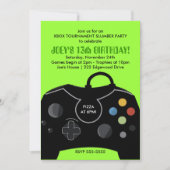 BYS Birthday Video Game Station Uitnodiging (Voorkant)