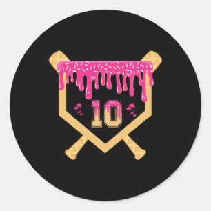Bysebyll 10 jaar verjaardag druppel 10e verjaardag ronde sticker