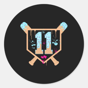 Bysebyll 11 jaar oude ijsdruppel 11e verjaardag ronde sticker