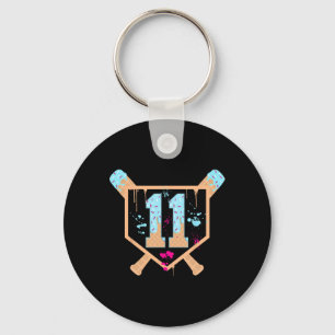 Bysebyll 11 Year Old Ice Cream Drip 11e Verjaardag Sleutelhanger