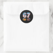 Bysebyll 67 - Ijsdruppel 67 Meme Grappige Speler Ronde Sticker (Tas)