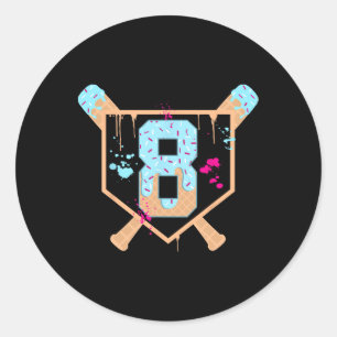 Bysebyll 8 jaar oude ijsdruppel 8e verjaardag Bo Ronde Sticker