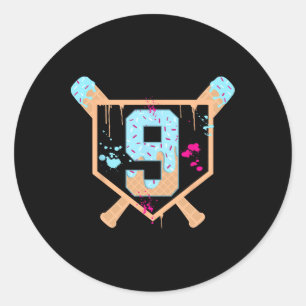 Bysebyll 9 jaar oude ijsdruppel 9e verjaardag Bo Ronde Sticker