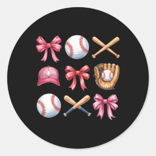 Bysebyll Coquette Boog Vrouwen Meisjes Cheer Moede Ronde Sticker
